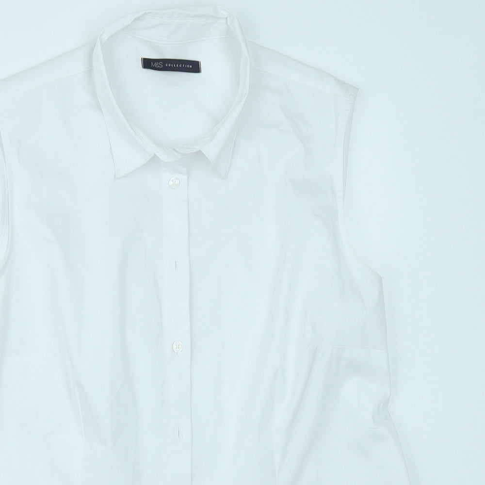 M&S Collection Womens White   Basic Button-Up Size 16