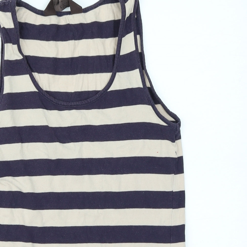 Great Plains Womens Blue Striped  Basic Tank Size XS