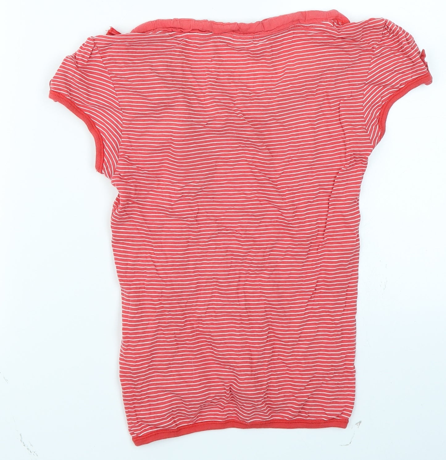 ROXY Womens Red Striped  Basic T-Shirt Size S