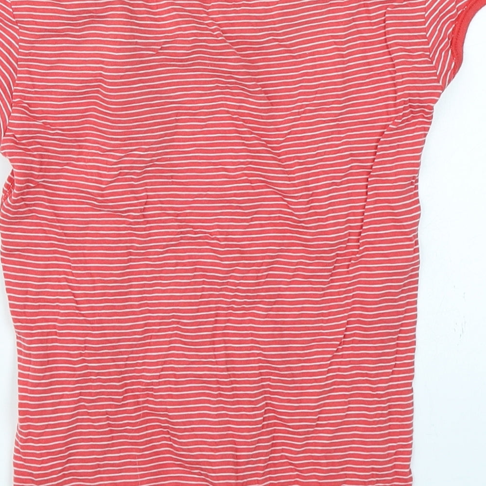 ROXY Womens Red Striped  Basic T-Shirt Size S