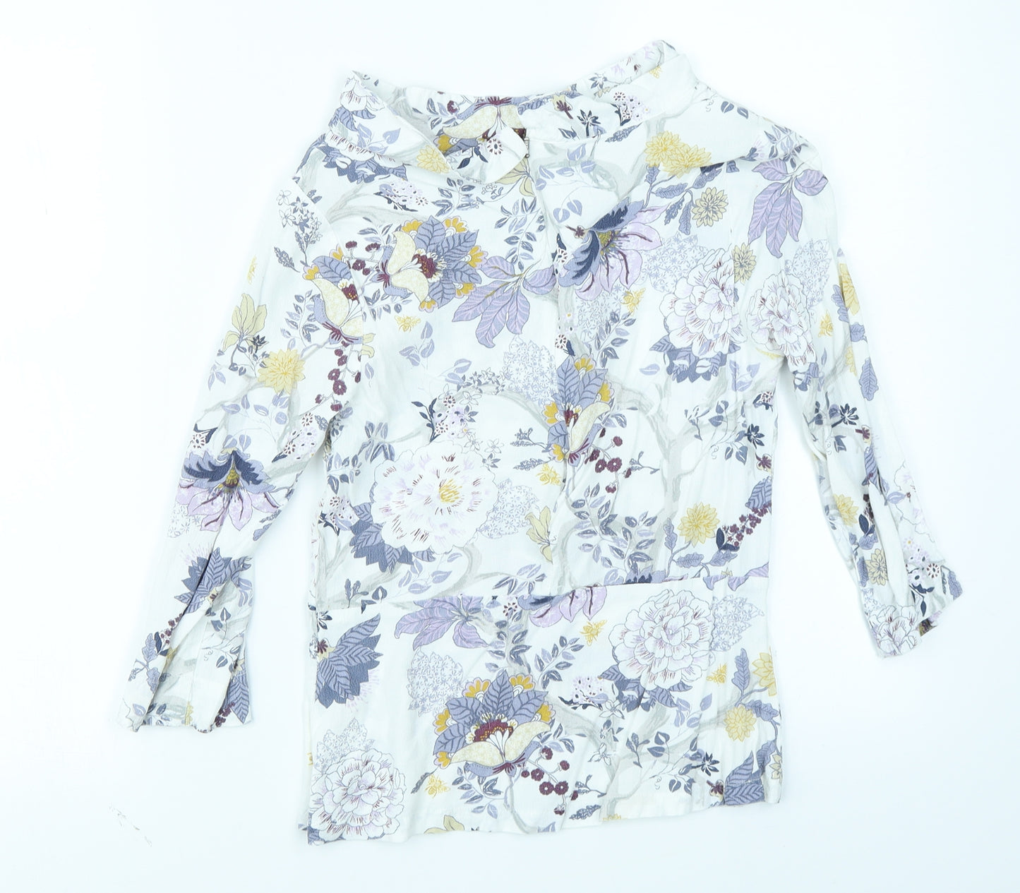 White Stuff Womens White Floral  Basic Blouse Size 6