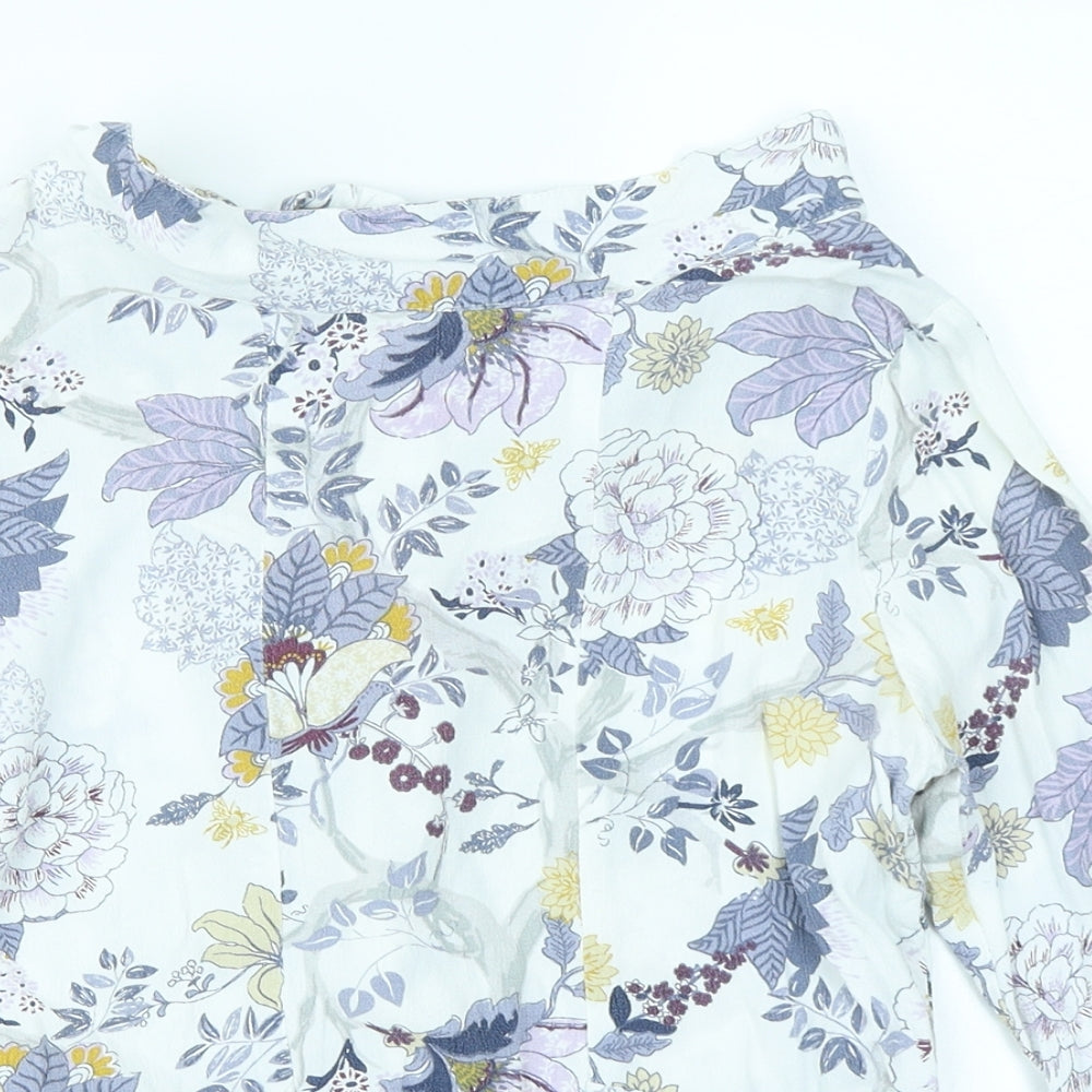White Stuff Womens White Floral  Basic Blouse Size 6