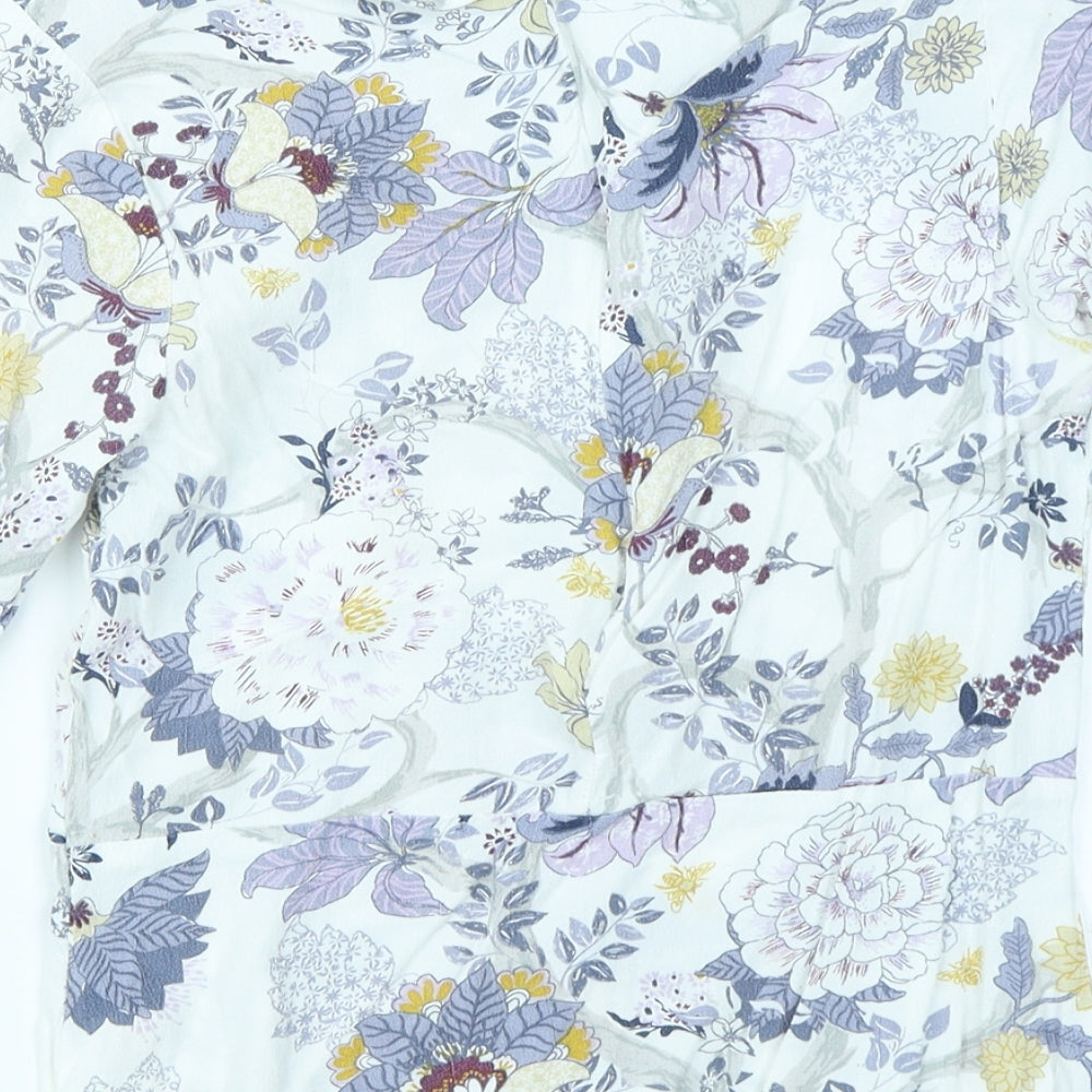 White Stuff Womens White Floral  Basic Blouse Size 6