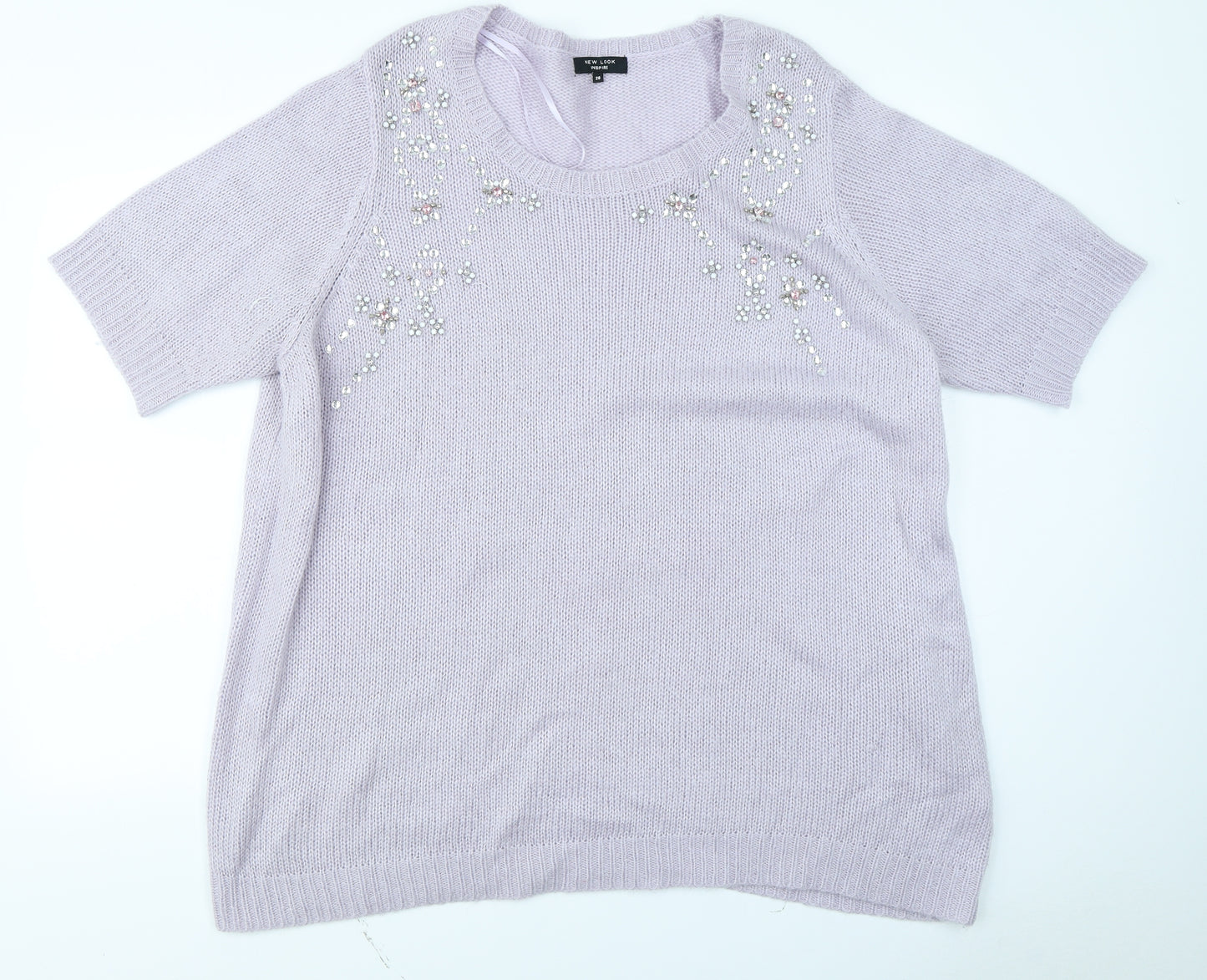 New Look Womens Purple  Knit Pullover Jumper Size 28