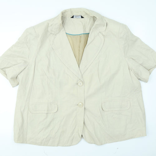 BM Collection Womens Beige   Jacket Blazer Size 26  - Short sleeve