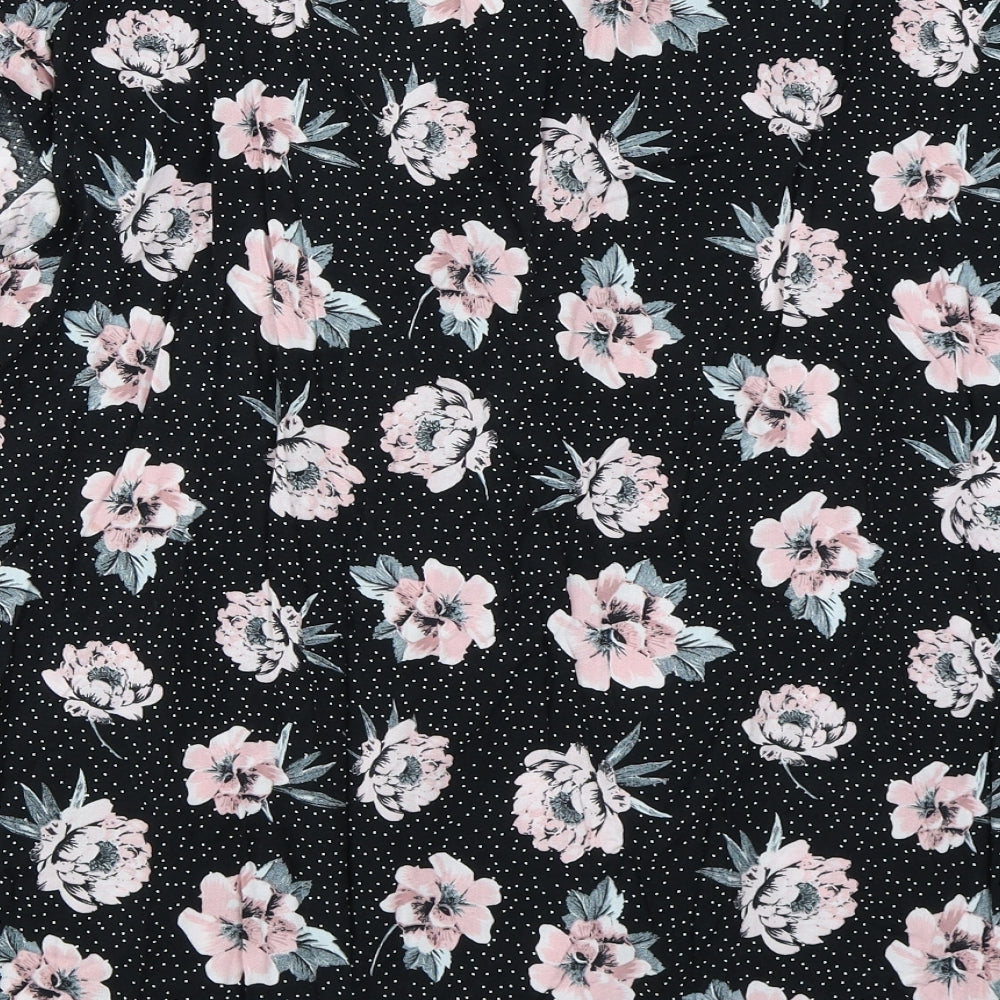 Dorothy Perkins Womens Black Floral  Basic Blouse Size 26