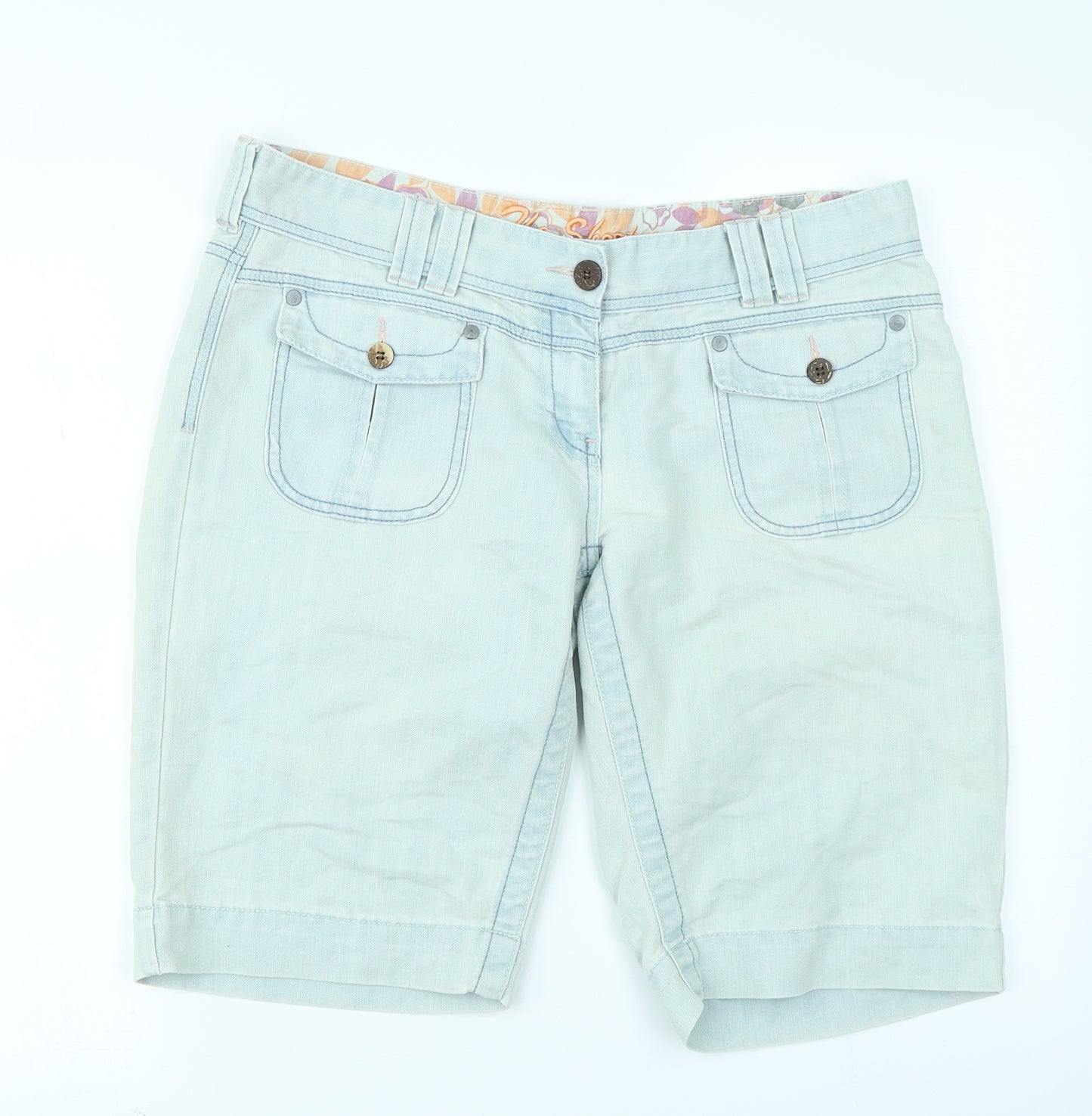 NEXT Womens Blue  Denim Boyfriend Shorts Size 14