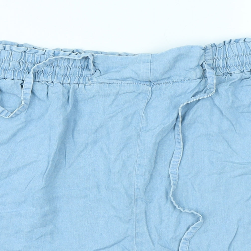 Peacocks Womens Blue  Denim Mom Shorts Size 18