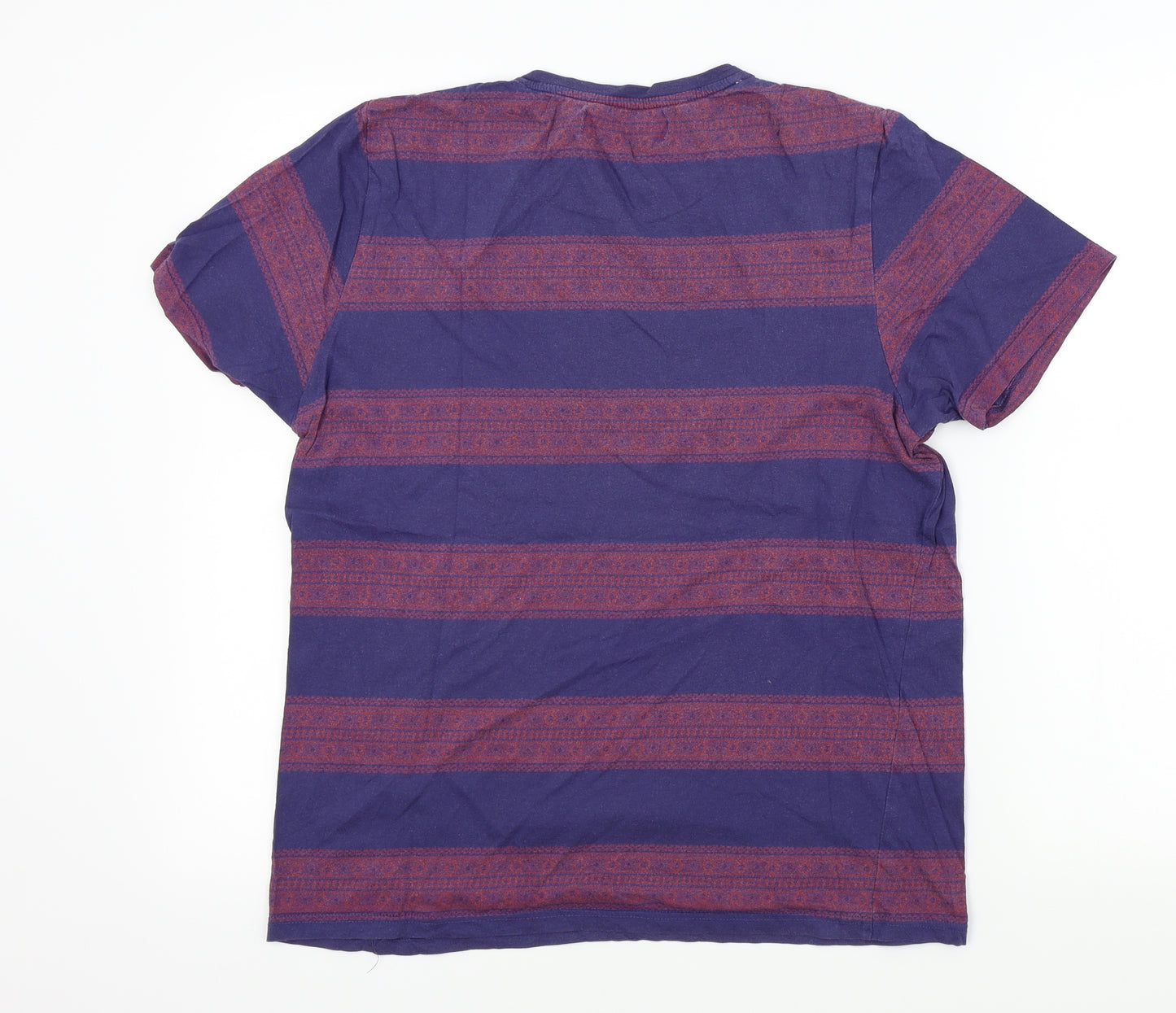 River Island Mens Blue Striped   T-Shirt Size M