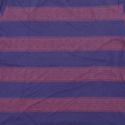 River Island Mens Blue Striped   T-Shirt Size M