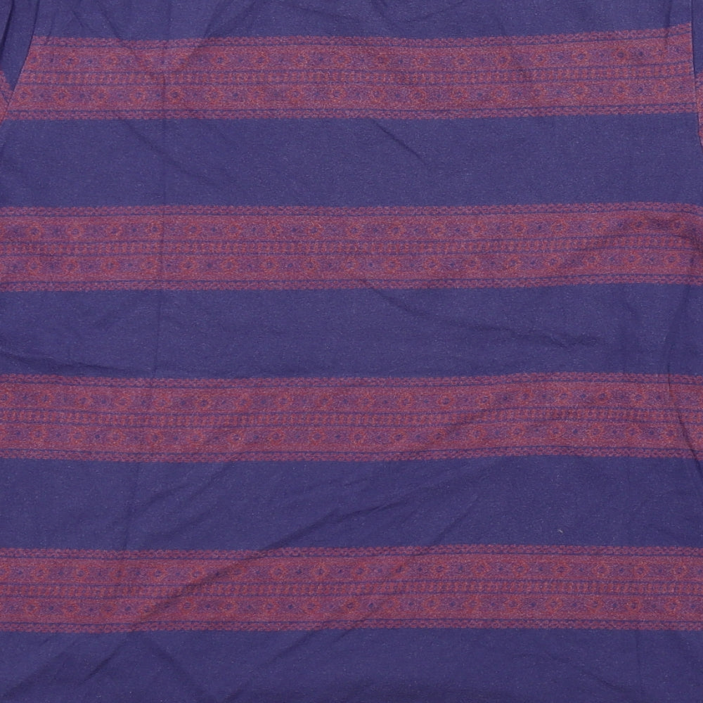 River Island Mens Blue Striped   T-Shirt Size M