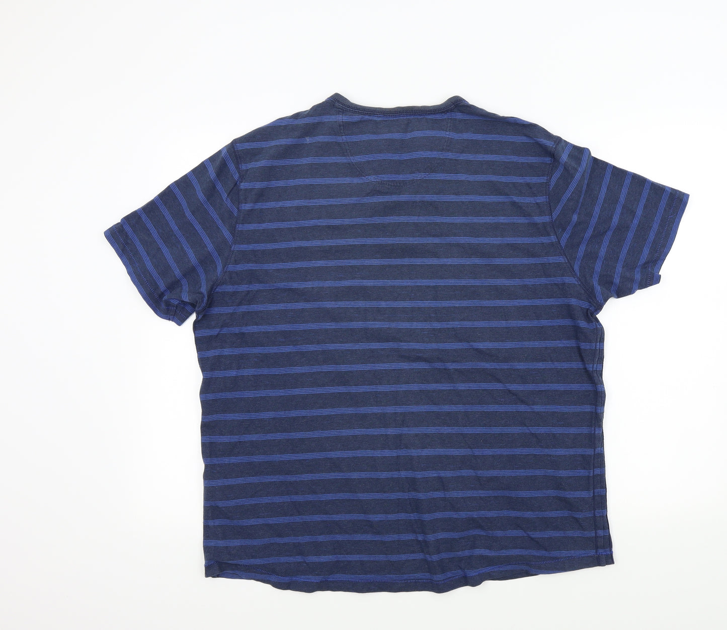 m&s Mens Blue Striped   T-Shirt Size M