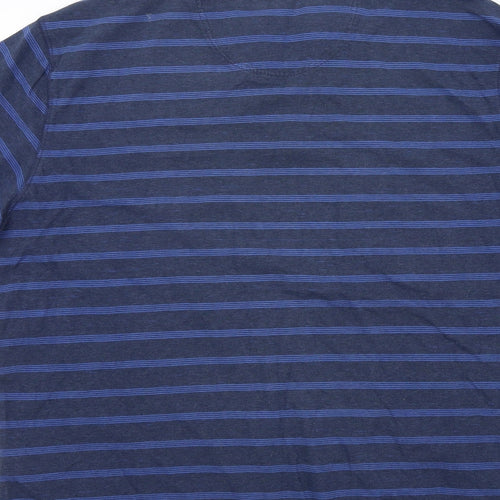m&s Mens Blue Striped   T-Shirt Size M