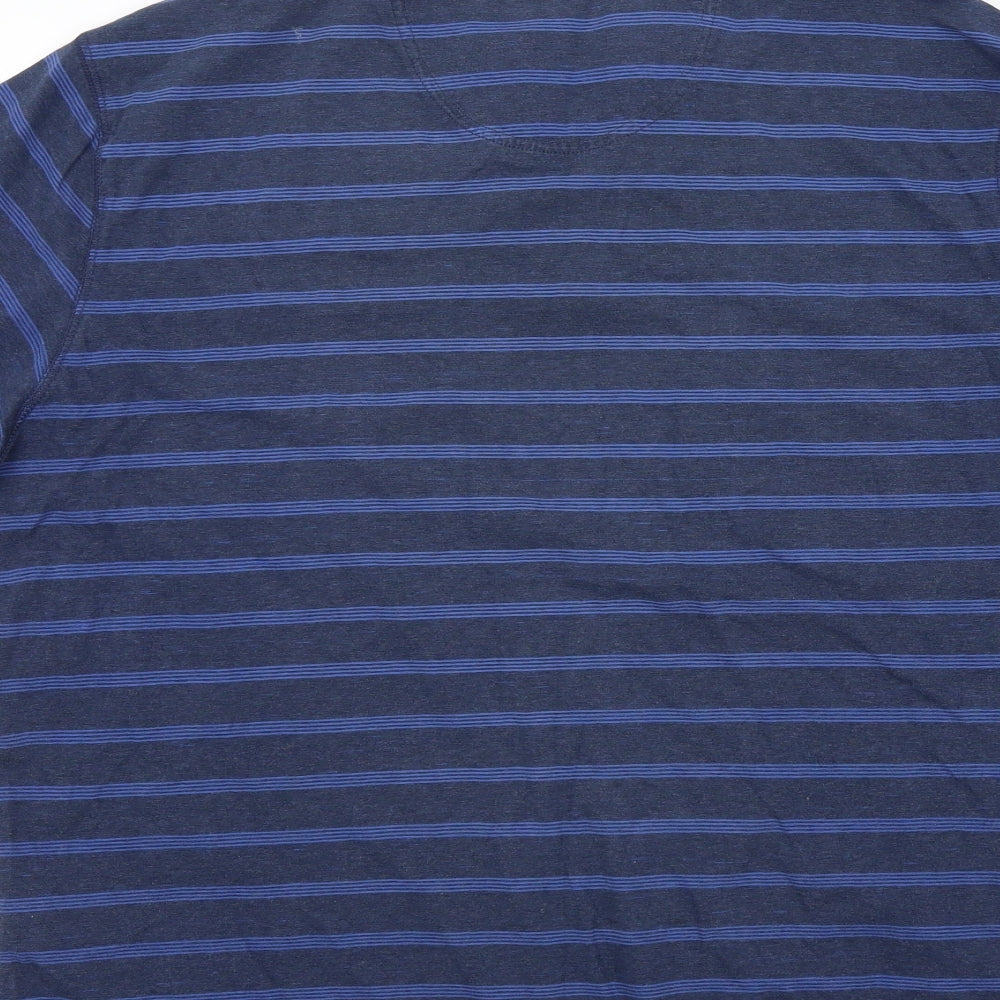 m&s Mens Blue Striped   T-Shirt Size M