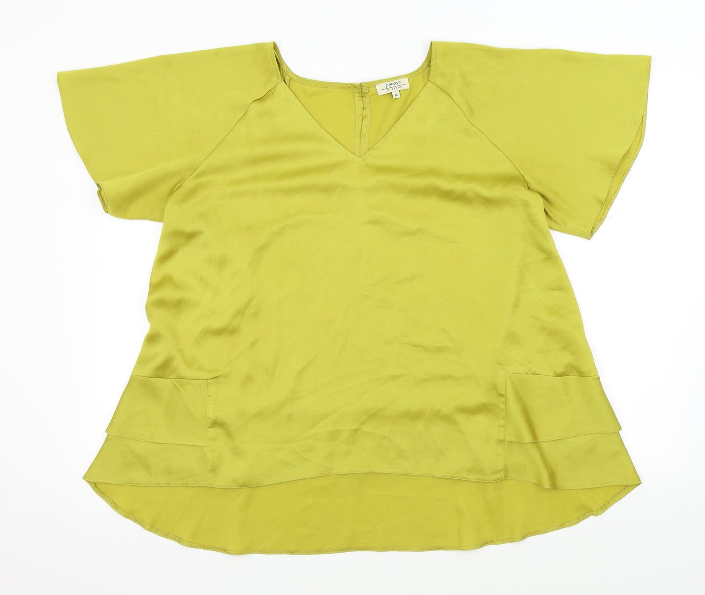 Papaya Womens Green   Basic Blouse Size 16