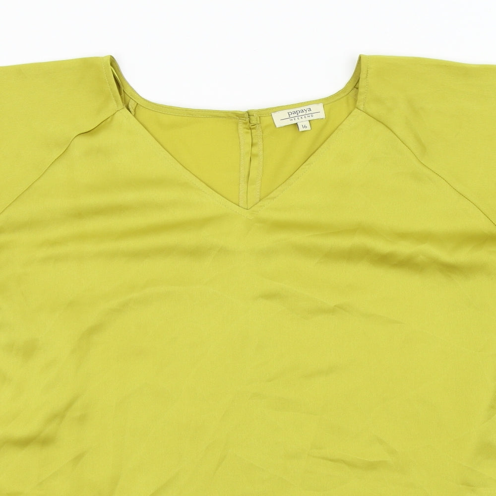 Papaya Womens Green   Basic Blouse Size 16