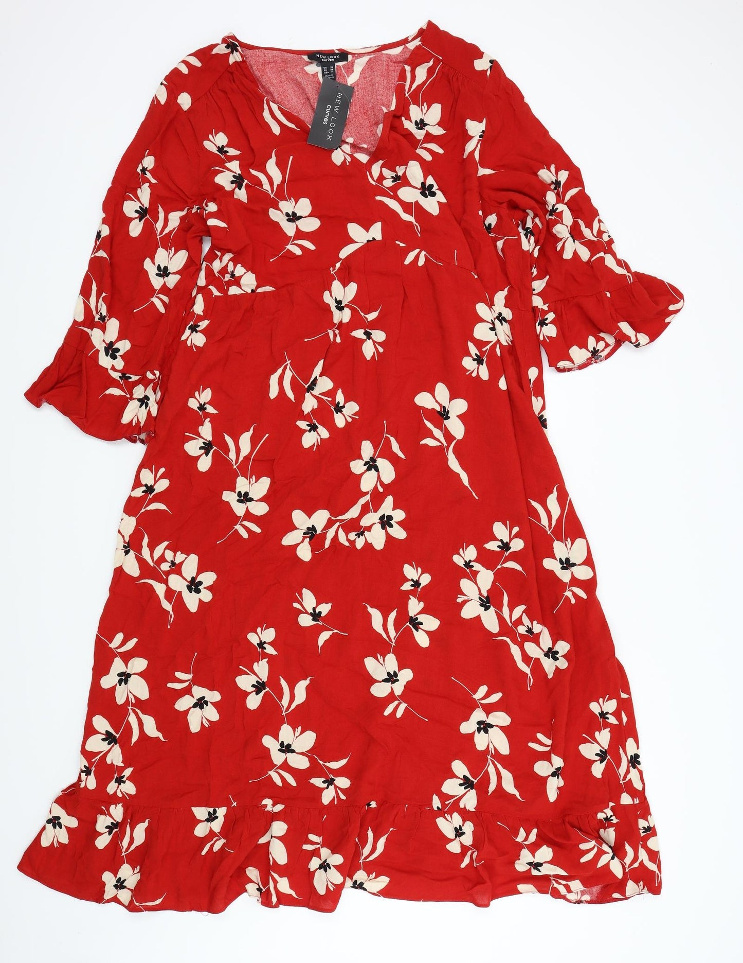 NEWLOOK Womens Red Floral  Fit & Flare  Size 20