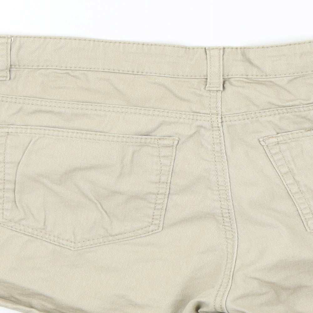 H&M Womens Beige Colourblock  Bermuda Shorts Size 34 in