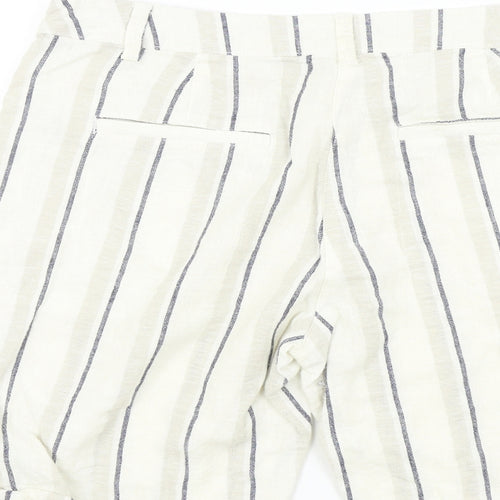 Dorothy Perkins Womens Beige Striped  Bermuda Shorts Size 14