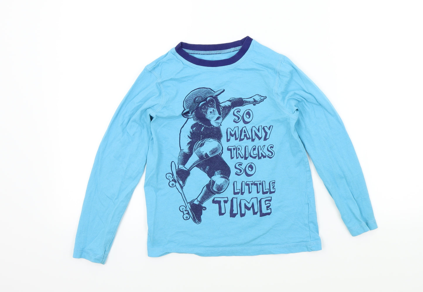 George Boys Blue Colourblock  Basic T-Shirt Size 7-8 Years  - Monkeys