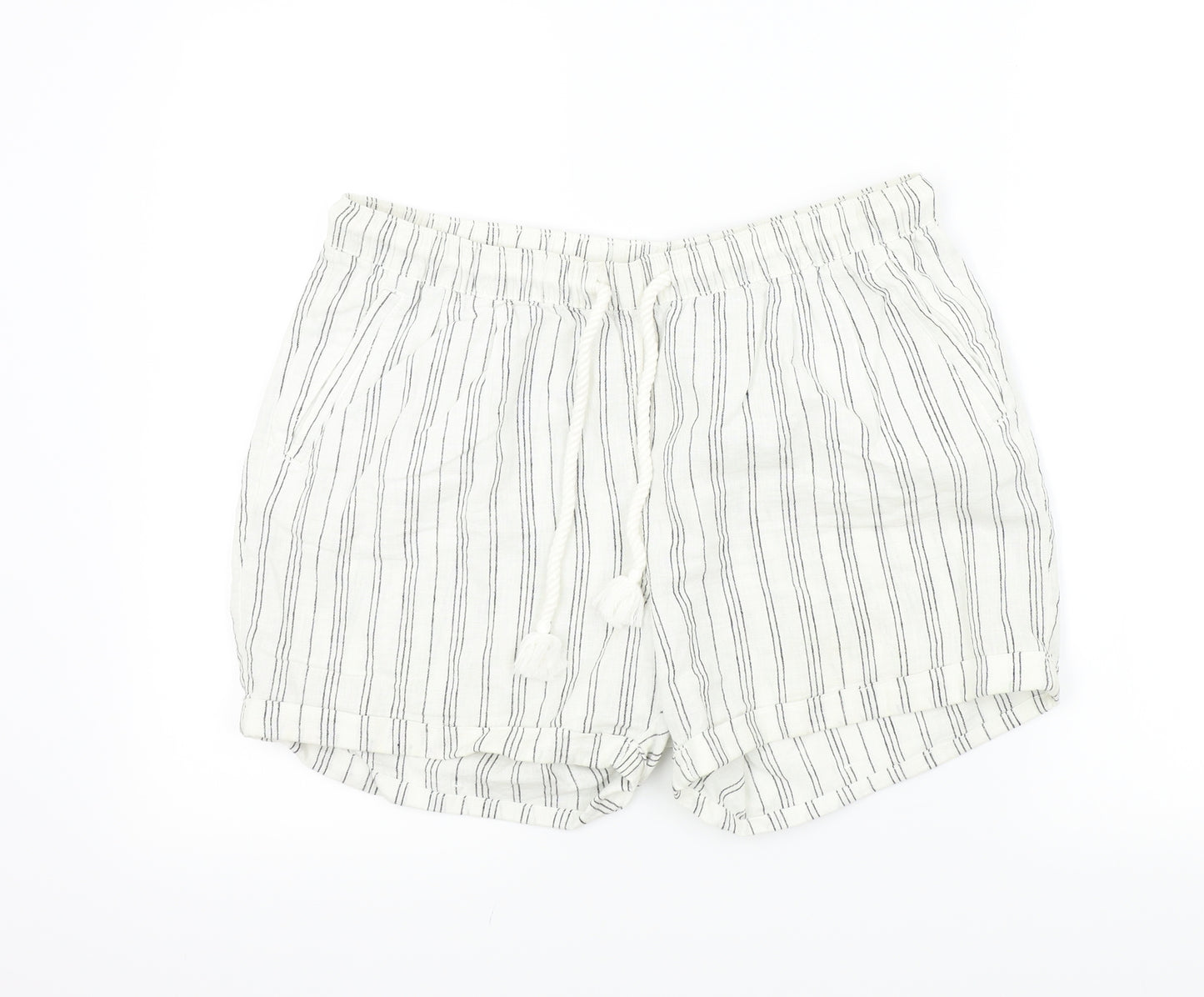 ESMARA Womens Beige Striped  Bermuda Shorts Size 16