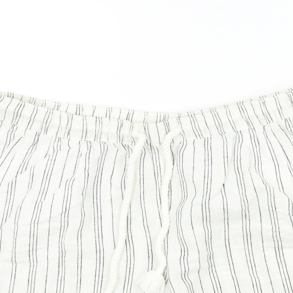 ESMARA Womens Beige Striped  Bermuda Shorts Size 16