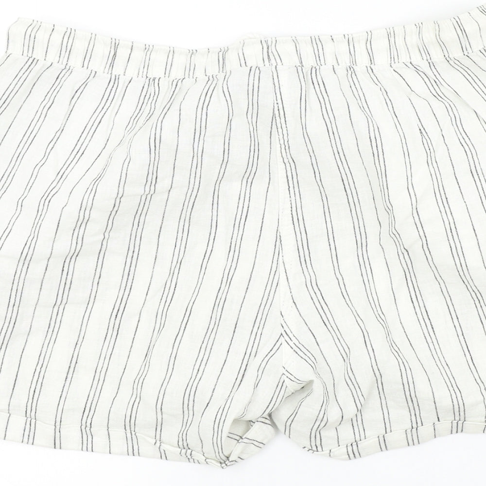 ESMARA Womens Beige Striped  Bermuda Shorts Size 16