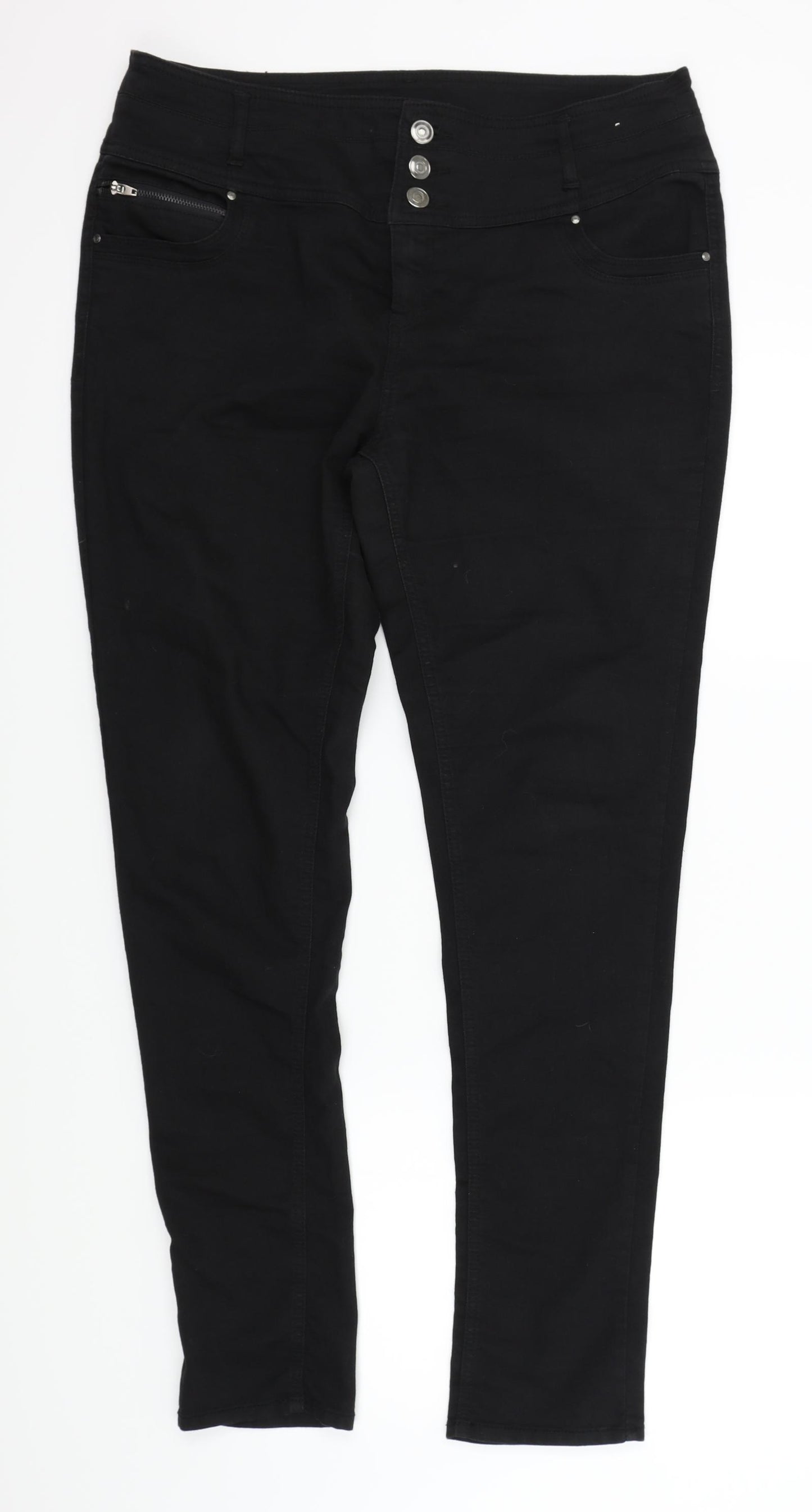 DENIM&CO Womens Black   Straight Jeans Size 16 L30 in