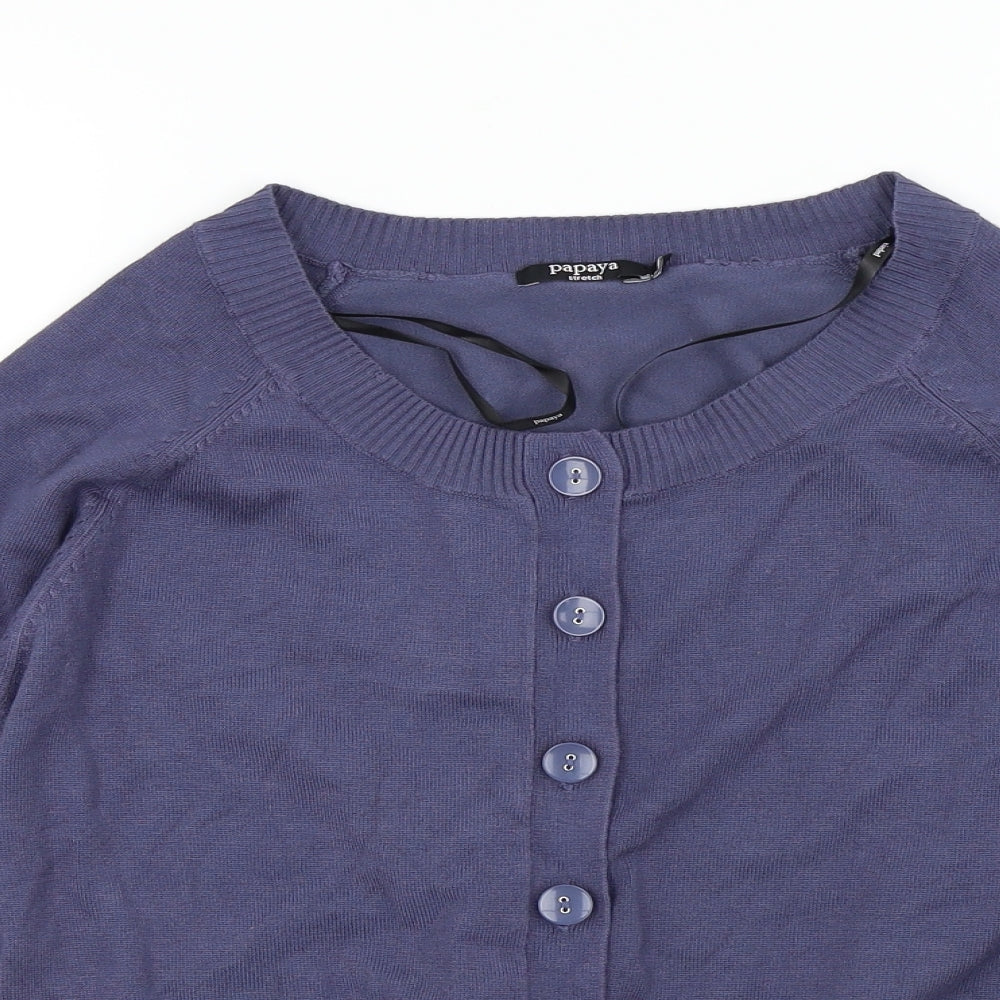 Papaya Womens Blue   Cardigan Jumper Size 12