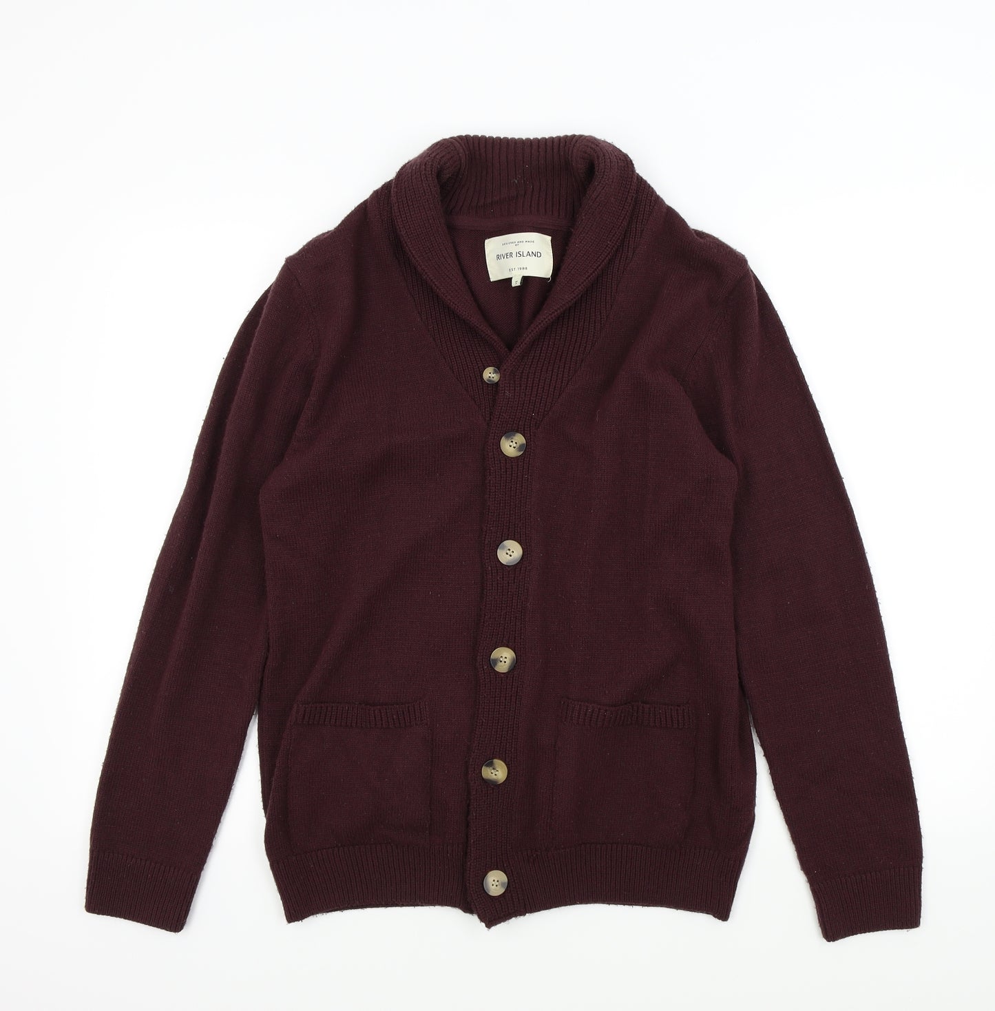River Island Mens Purple   Cardigan Jumper Size S