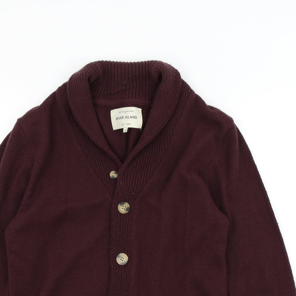 River Island Mens Purple   Cardigan Jumper Size S