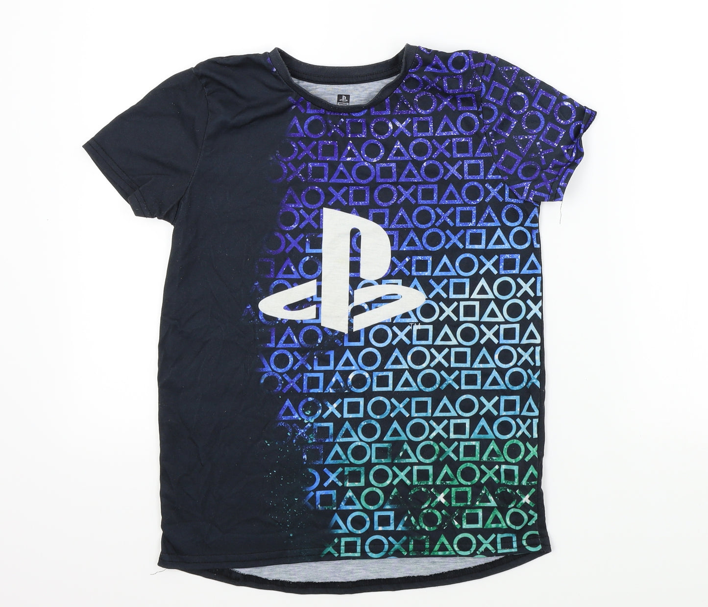 PlayStation Boys Black   Basic T-Shirt Size 10-11 Years  - Playstation