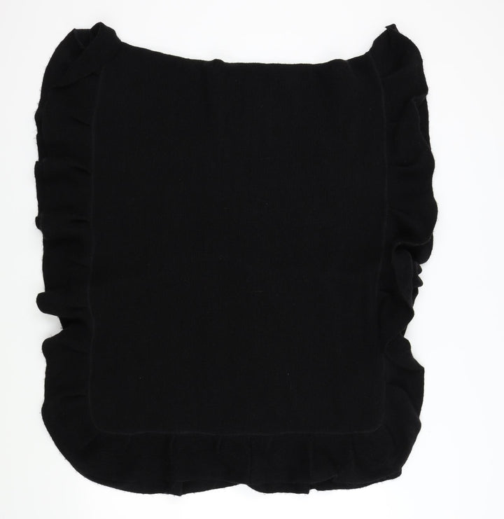 Preworn Womens Black Scarf - Frill Detail