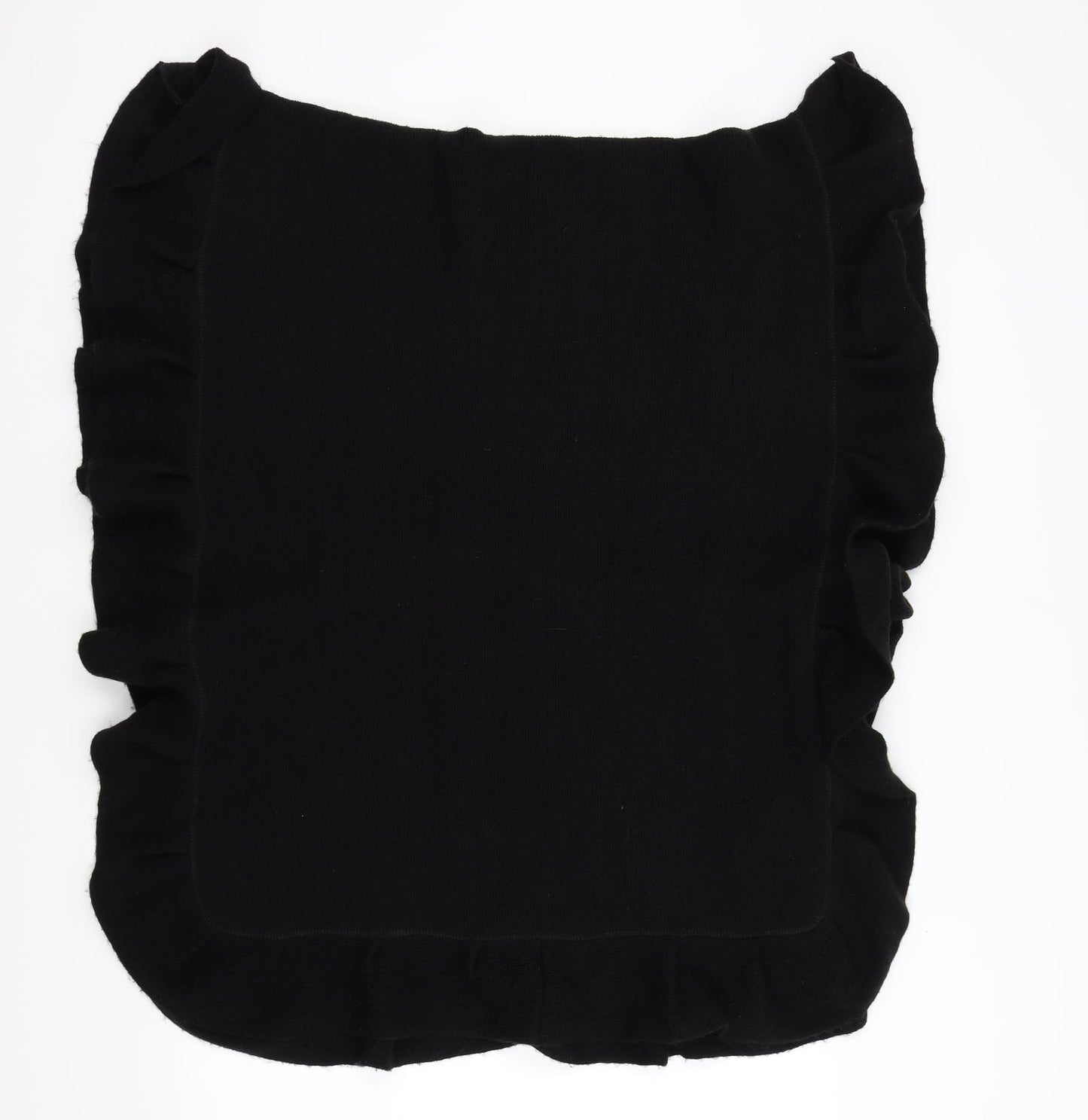 Preworn Womens Black    Scarf   - Frill Detail