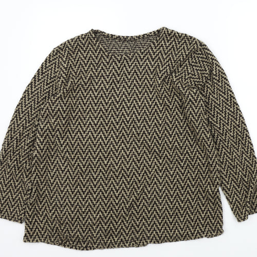 Preworn Womens Brown Geometric  Pullover Jumper Size M