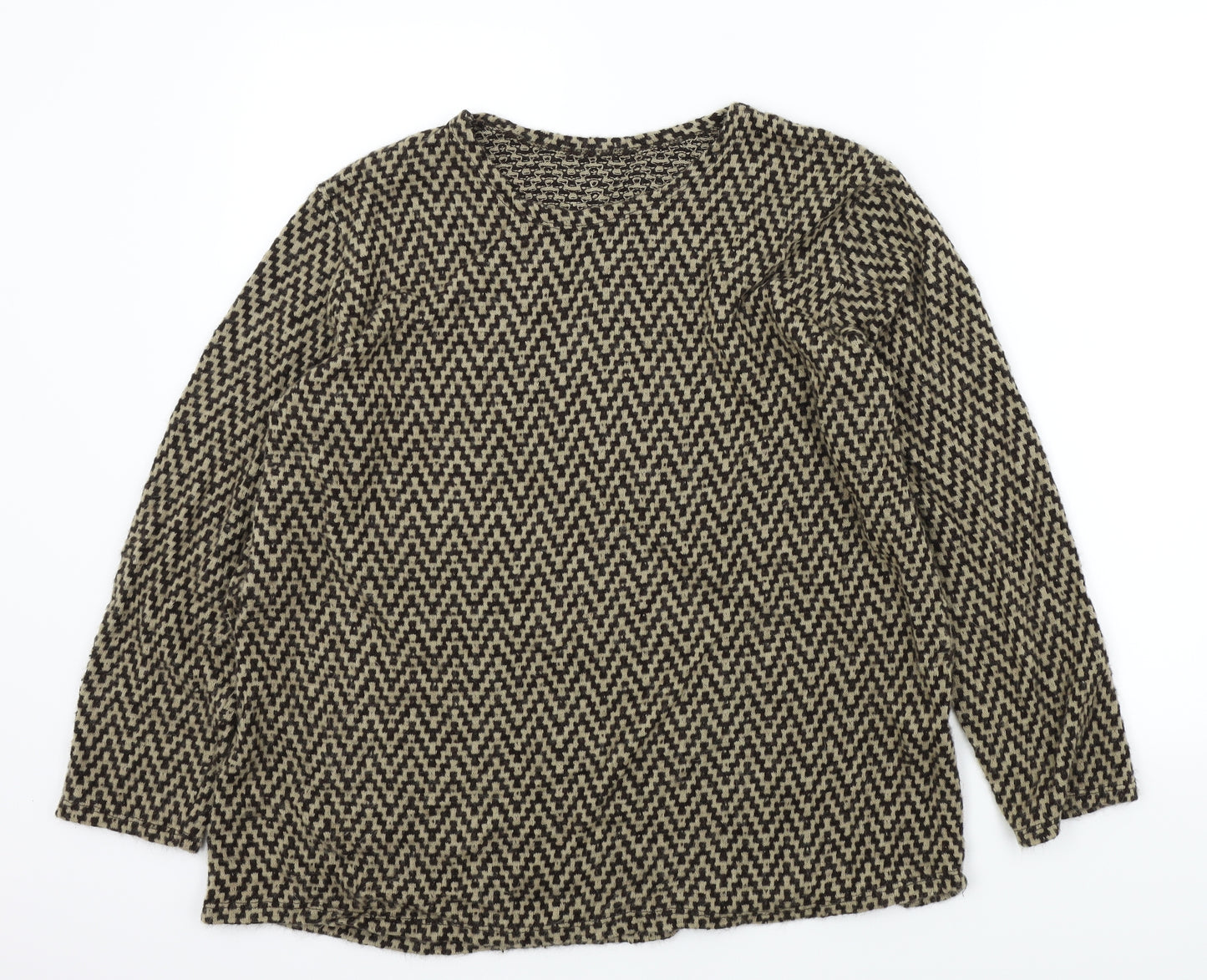 Preworn Womens Brown Geometric  Pullover Jumper Size M