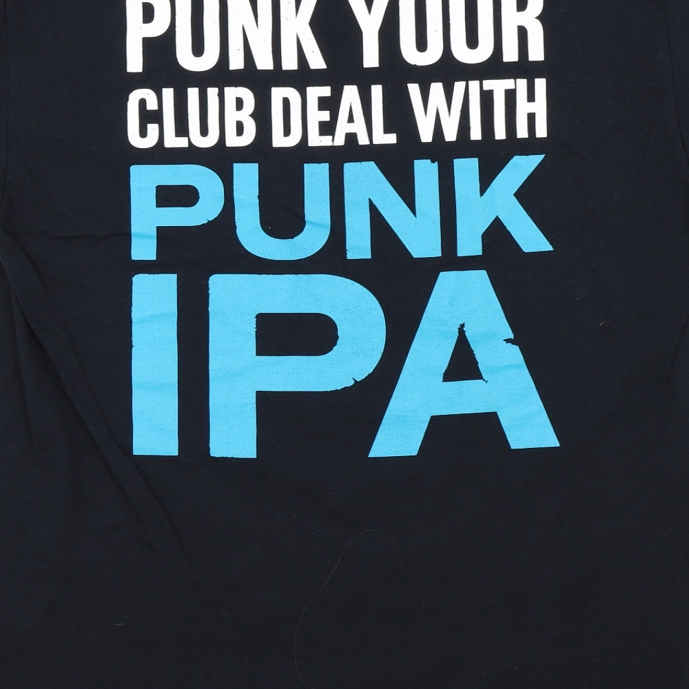 Gildan Mens Blue Houndstooth   T-Shirt Size L  - PUNK IPA