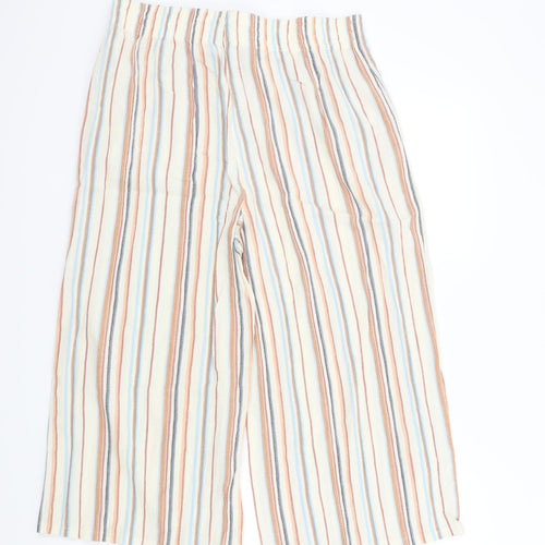 Nutmeg Womens Brown Striped  Trousers  Size 14 L20 in