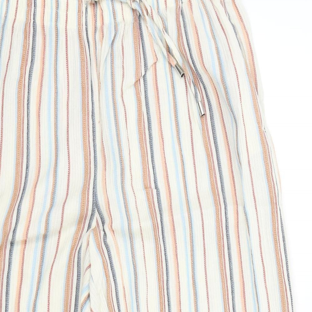 Nutmeg Womens Brown Striped  Trousers  Size 14 L20 in