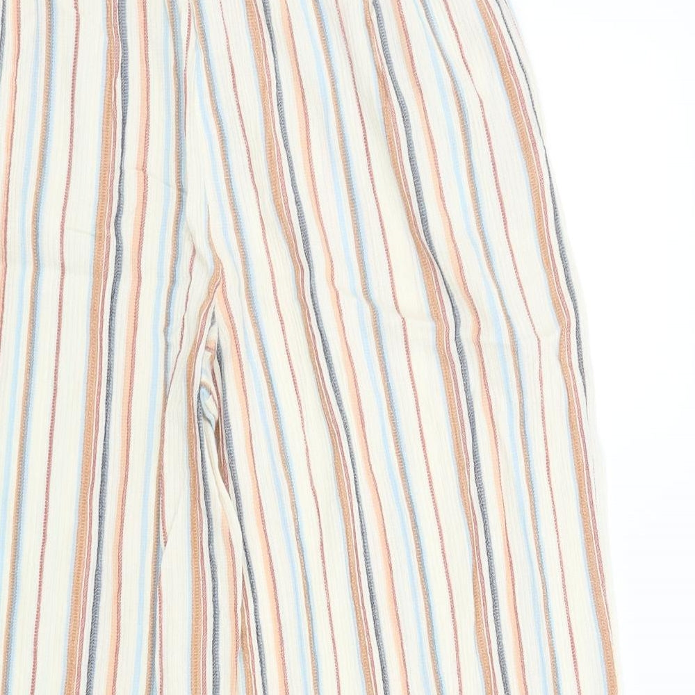 Nutmeg Womens Brown Striped  Trousers  Size 14 L20 in