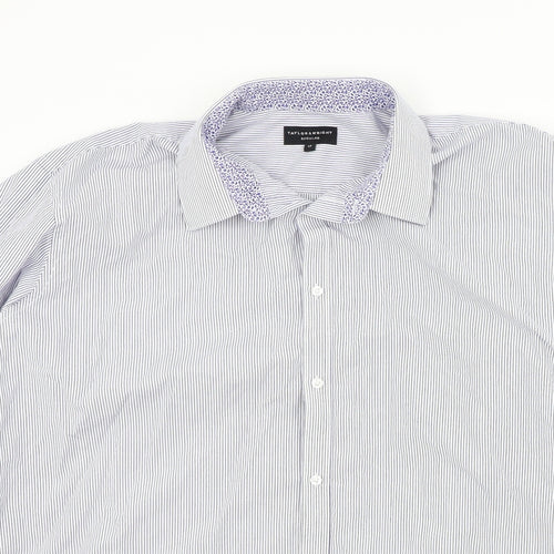 Taylor & Wright Mens Blue Striped   Button-Up Size 17