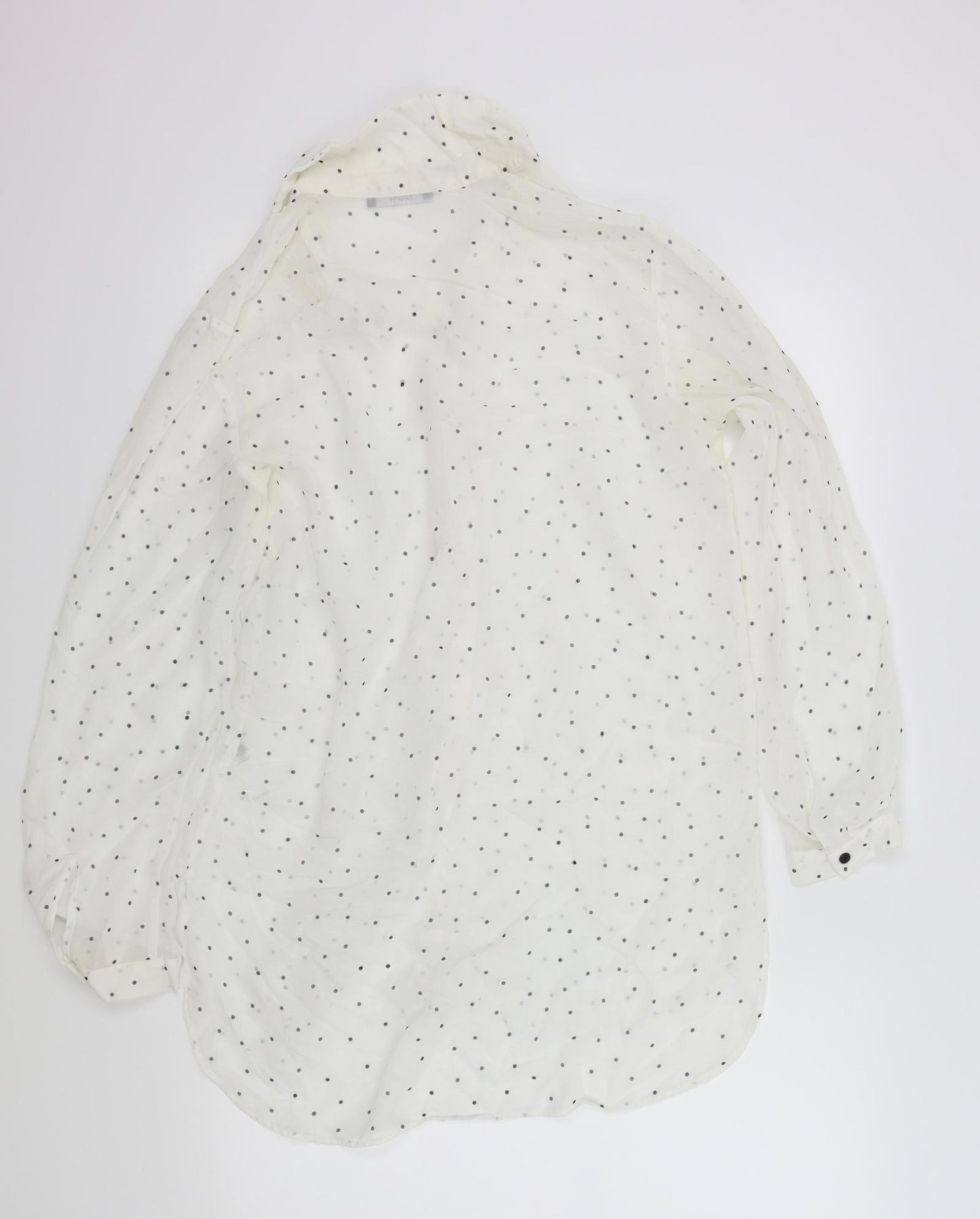 George Womens White Polka Dot  Basic Blouse Size 12