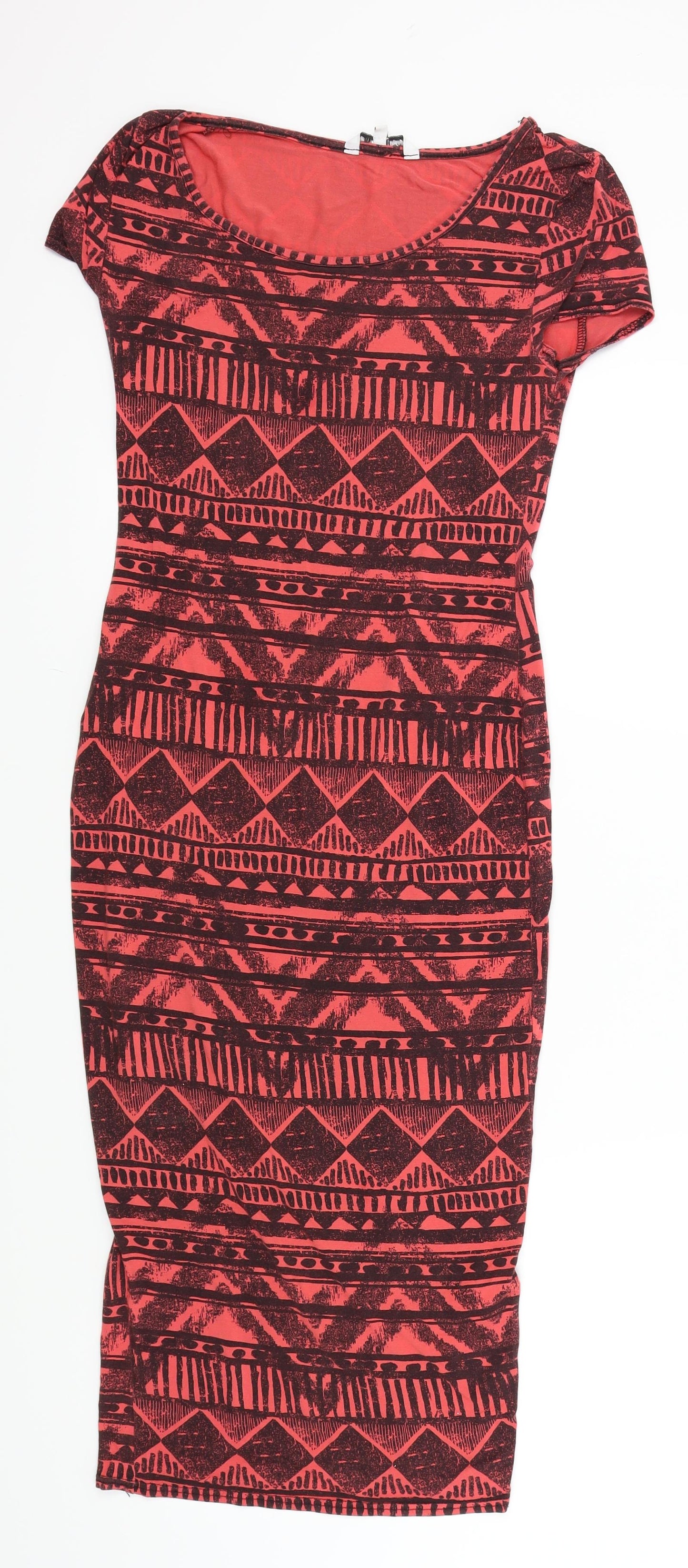 New Look Womens Red Geometric  A-Line  Size 12