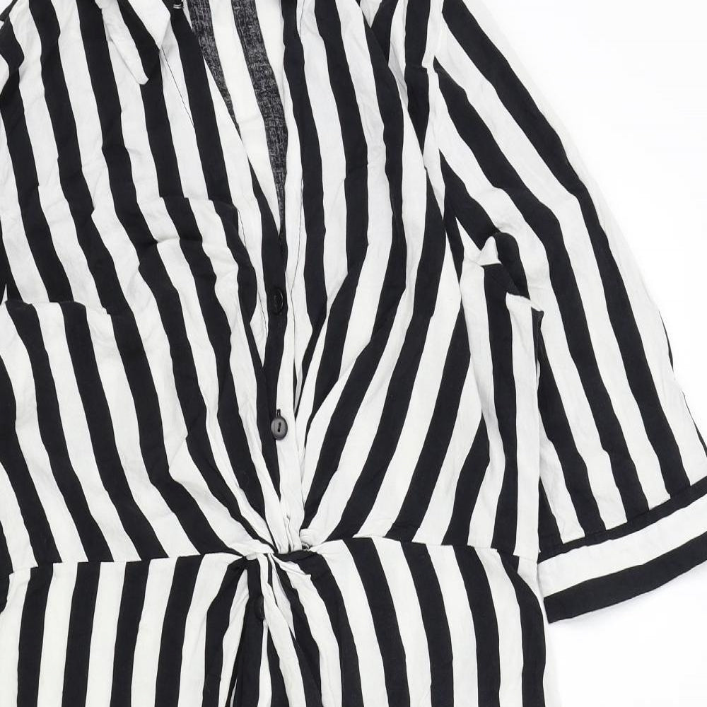 Primark Womens Black Striped  Basic Blouse Size 16