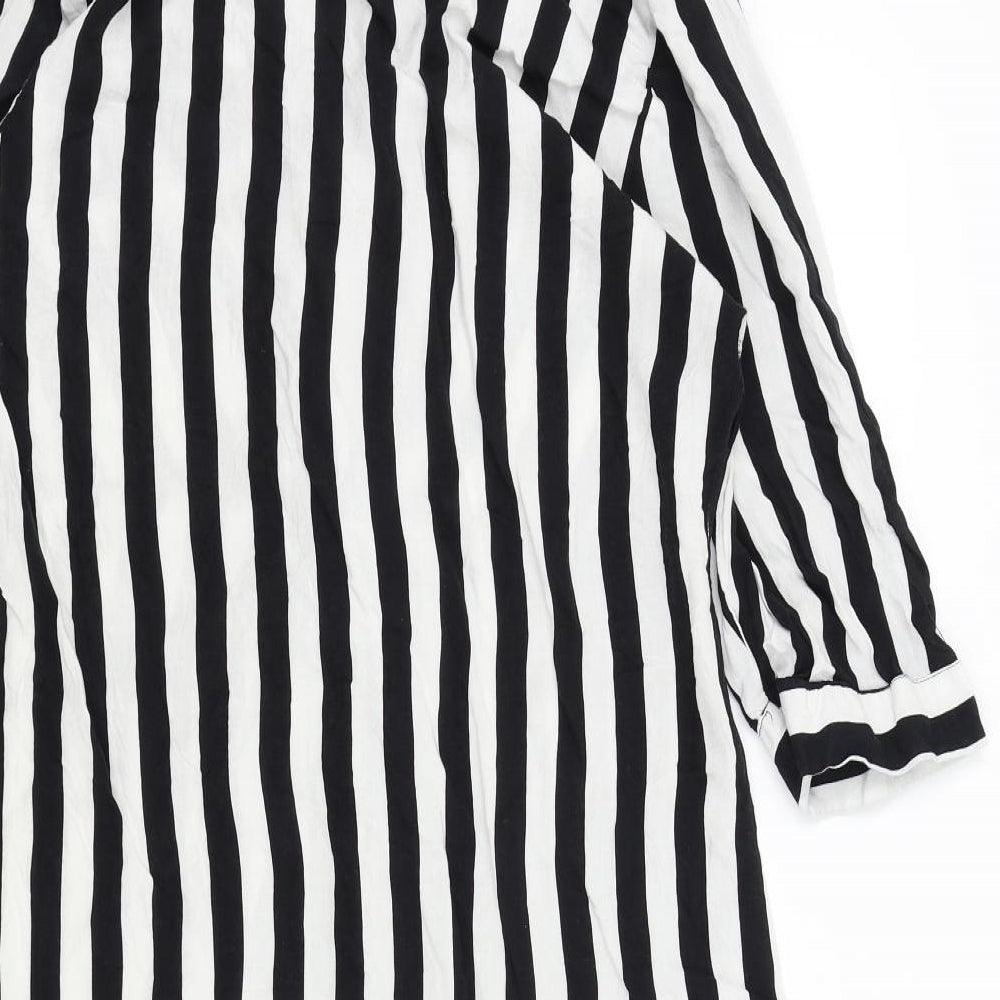 Primark Womens Black Striped  Basic Blouse Size 16