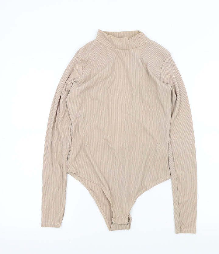 CAMEO ROSE Womens Beige   Bodysuit One-Piece Size 14