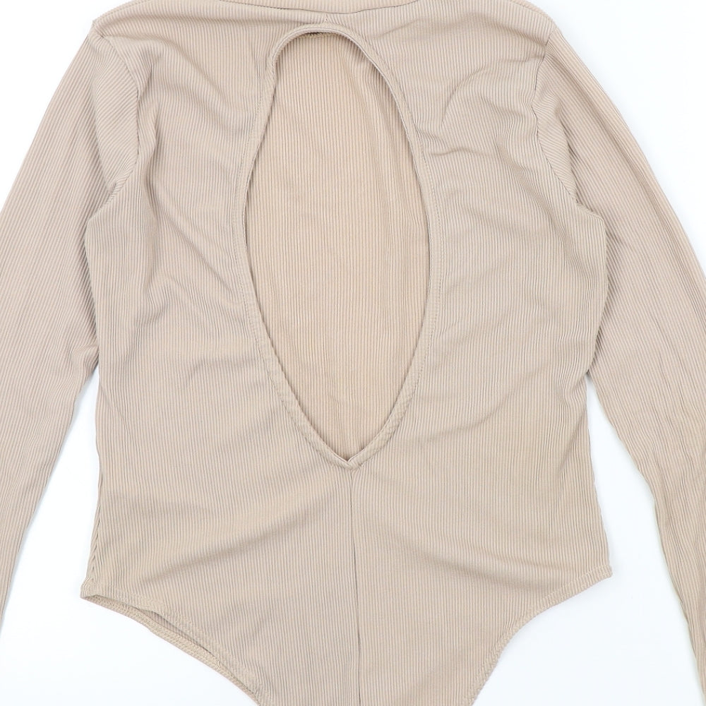 CAMEO ROSE Womens Beige   Bodysuit One-Piece Size 14