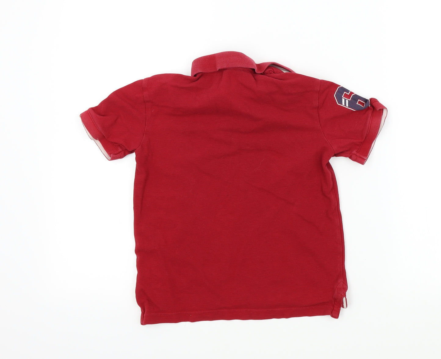 George Boys Red Colourblock  Basic Polo Size 8-9 Years