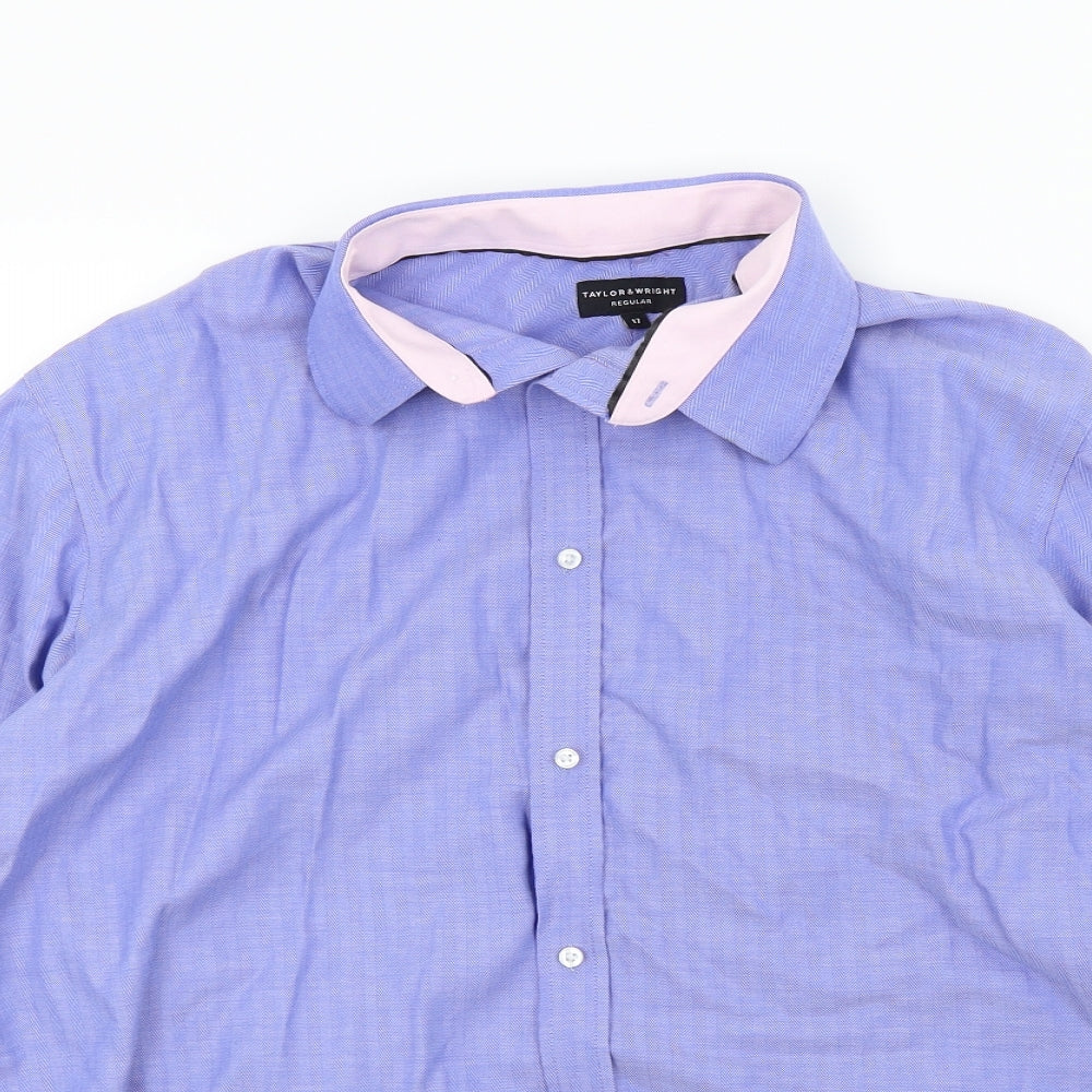 Taylor & Wright Mens Blue    Button-Up Size 17