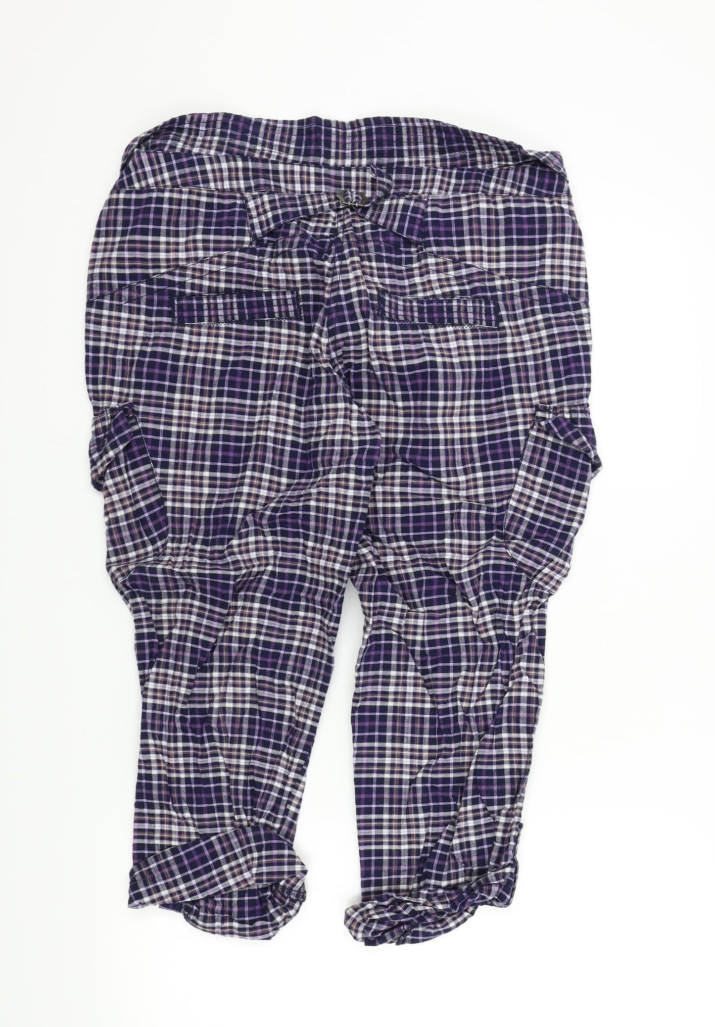 NEXT Womens Blue Check  Trousers  Size 14 L20 in